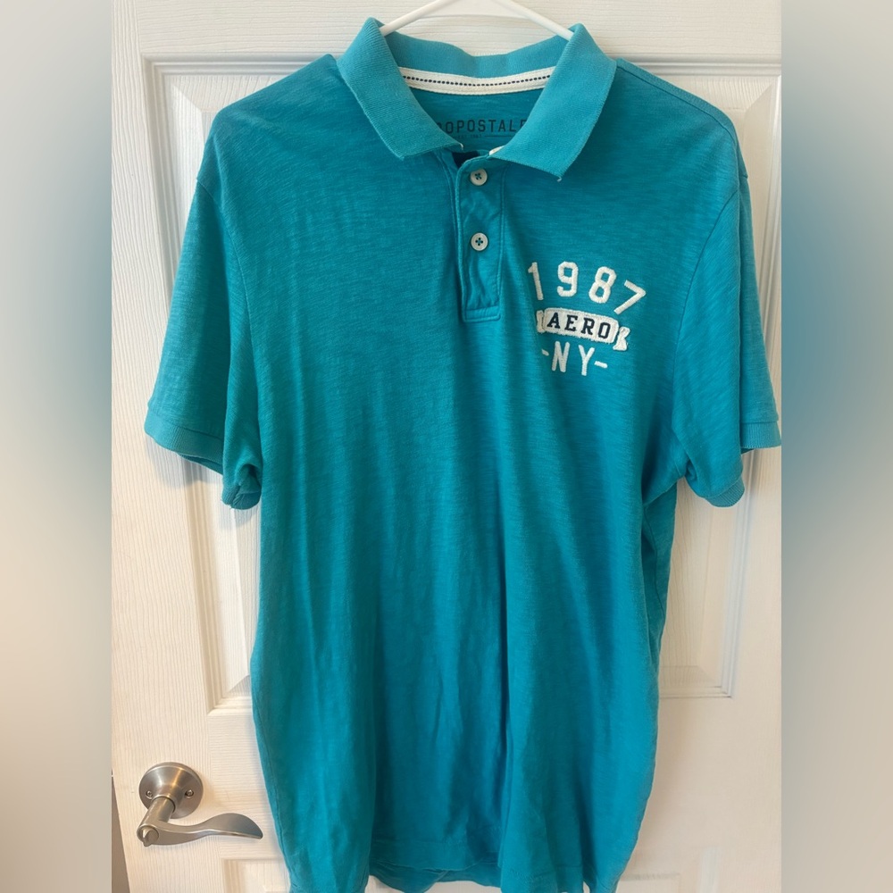Older Style- Aeropostale Men's Teal Polo Shirt